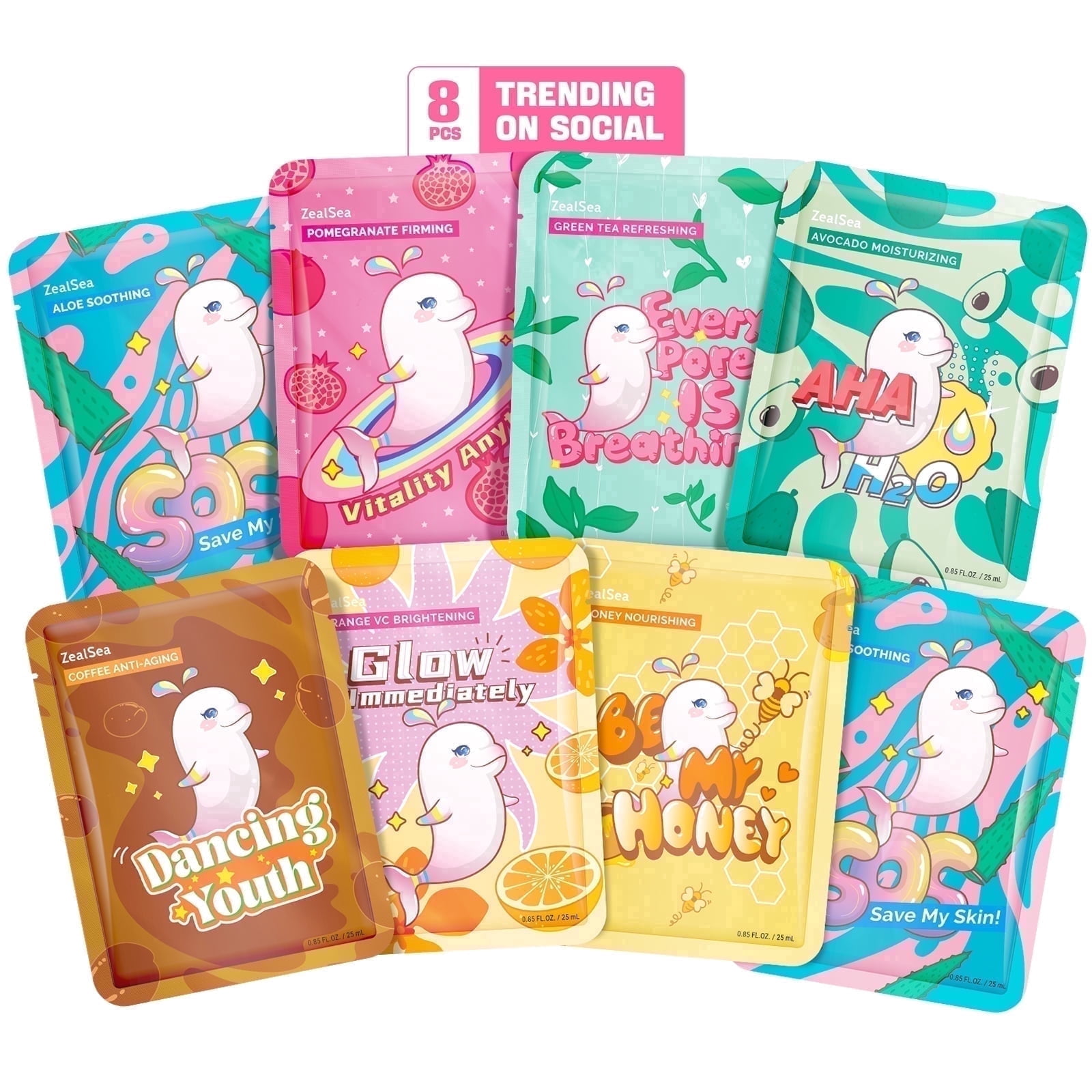 Hisa Skin Wash & Skin Mask 3つセット ZealSea-7-Pack-Face-Masks-