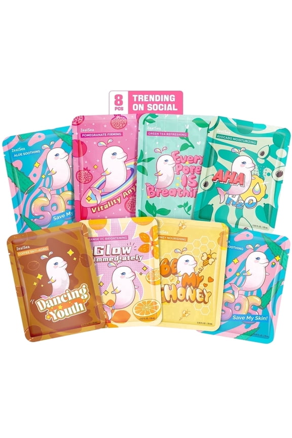 Face Mask Skincare Sheet Moisturizing & Soothing Spa Facial Mask Self Skin Care Natural Beauty Gift Set for Kid Girl Teen All Skin Type