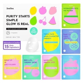 ZealSea Clean Beauty Face Mask Skincare for Teen Girls & Women, Deep Hydration & Glow Sheet Mask, Spa Sleepover Party Gift Set for All Skin Types,7pcs