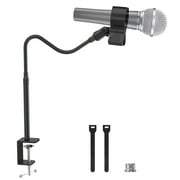 ZealSound Gooseneck Microphone Stand 19", Flexible Desktop Mic Stand with Upgraded Clip Holder for 1.03"-2.59" Mics, 3/8" to 5/8" Screw Adapter, Compatible with Blue Yeti and More