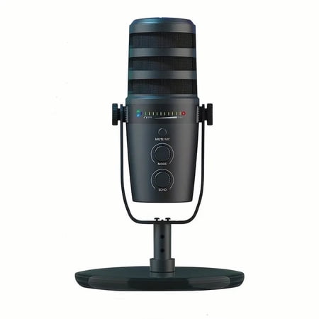 ZealSound Professional USB Condenser Microphone, Metal Reverb Noise Canceling, Headphone Output, Volume Control, Microphone Gain Control, Mute Button, for PC, Mac, Gaming PS 4&5