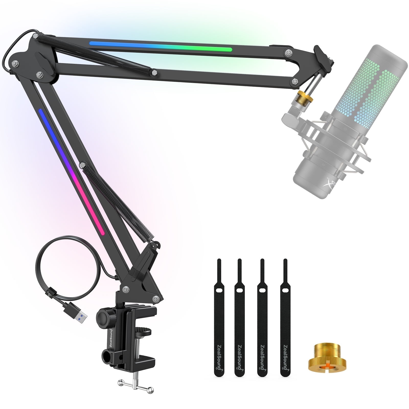 ZealSound RGB Mic Arm Stand with Rotatable Suspens