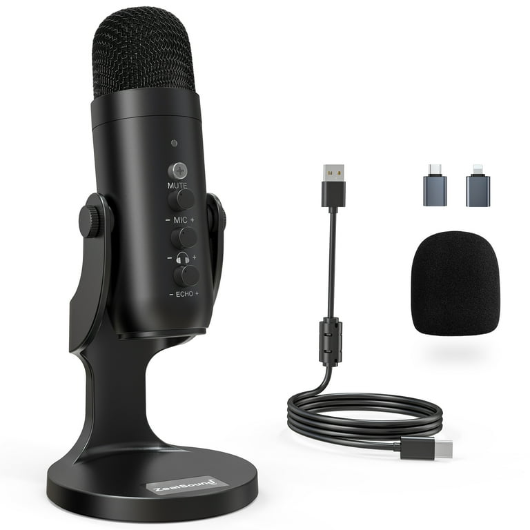 ZealSound USB Mic, Condenser PC Mic, Plug & Play for Gaming