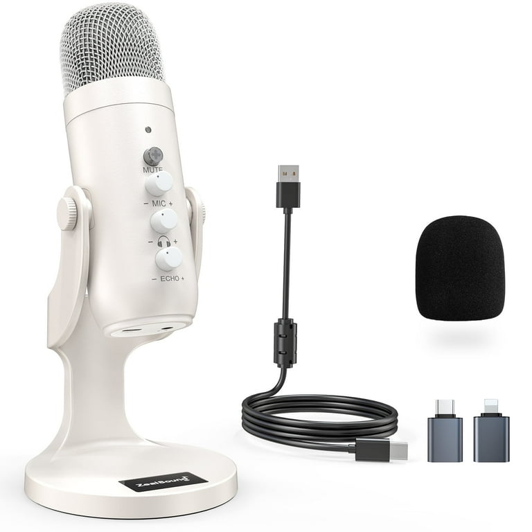 ZealSound USB Microphone, Noise-Canceling with Quick Mute, Gaming