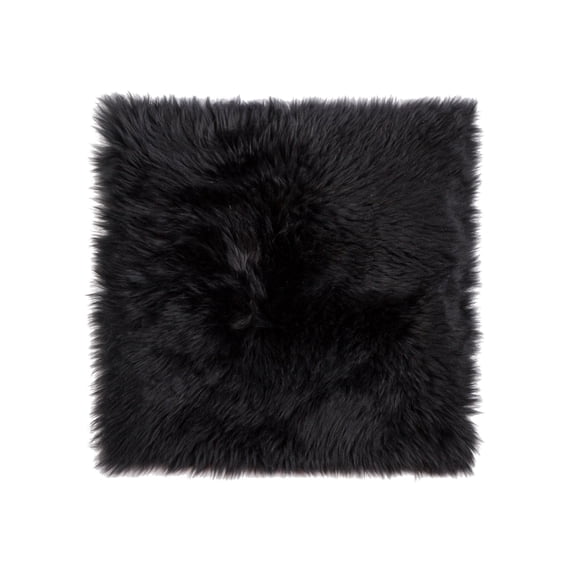 Natural New Zealand Sheepskin Chair Pad | Black | 17"x17"