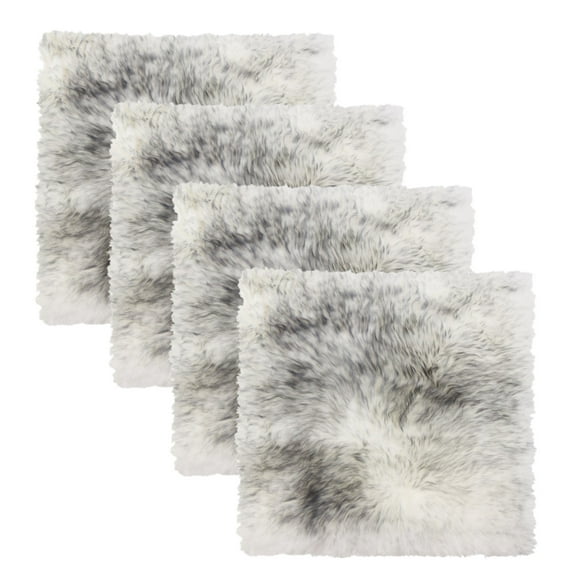 Natural New Zealand Sheepskin Chair Pad | 4-Pack | Gradient grey | 17"x17"
