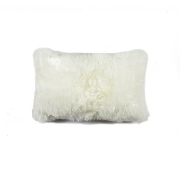 Zealand Sheepskin Pillow Gray 18x18 Natural 100% Sheepskin 1-Piece