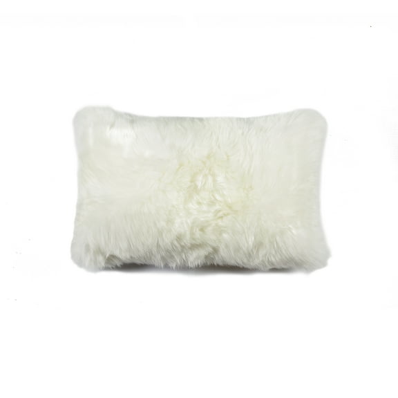 Zealand Sheepskin Pillow Gray 18x18 Natural 100% Sheepskin 1-Piece