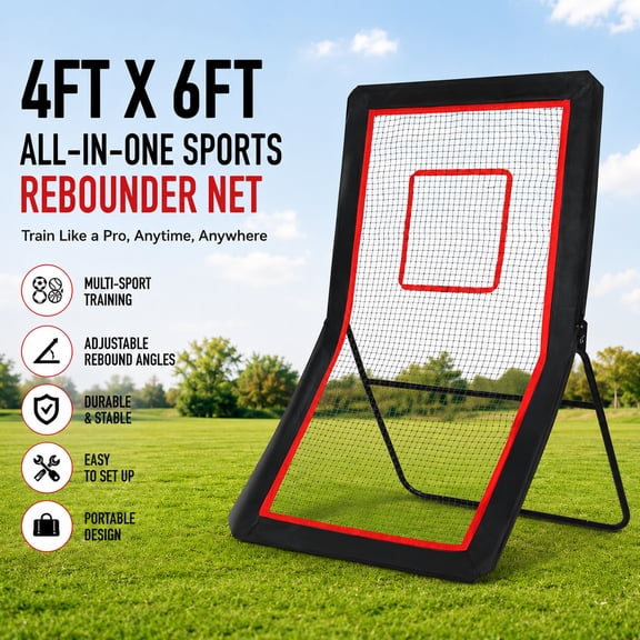 Zealfeel Lacrosse Rebounder 5-Angle Adjustable Portable Training Set 4 x 6 ft 1-Pack
