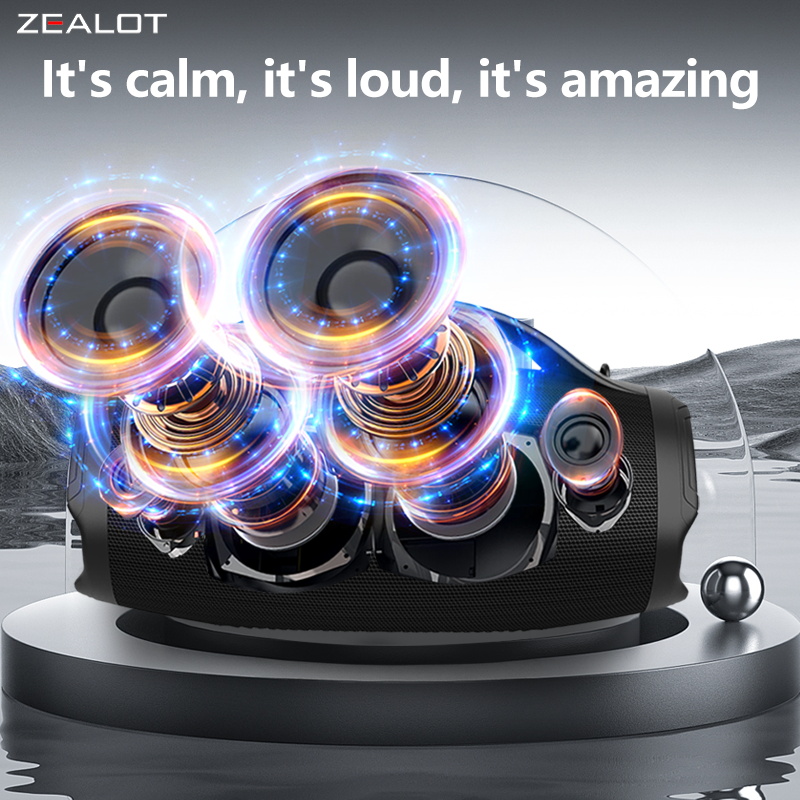 Zealot 160W large speaker, wireless speaker with subwoofer, playback time 60 hours, 36000 mAh battery, fast charging, DSP technology, waterproof IPX5, dual docking, explosive bass.