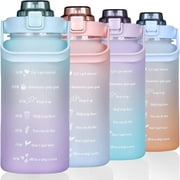 Zealot Large Half Gallon 64 OZ Motivational Water Bottle Straw Time Marker BPA Free for Sport and Fitness