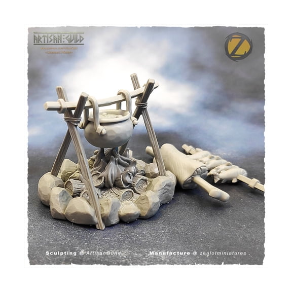 Zealot Miniatures Cooking Campfire New