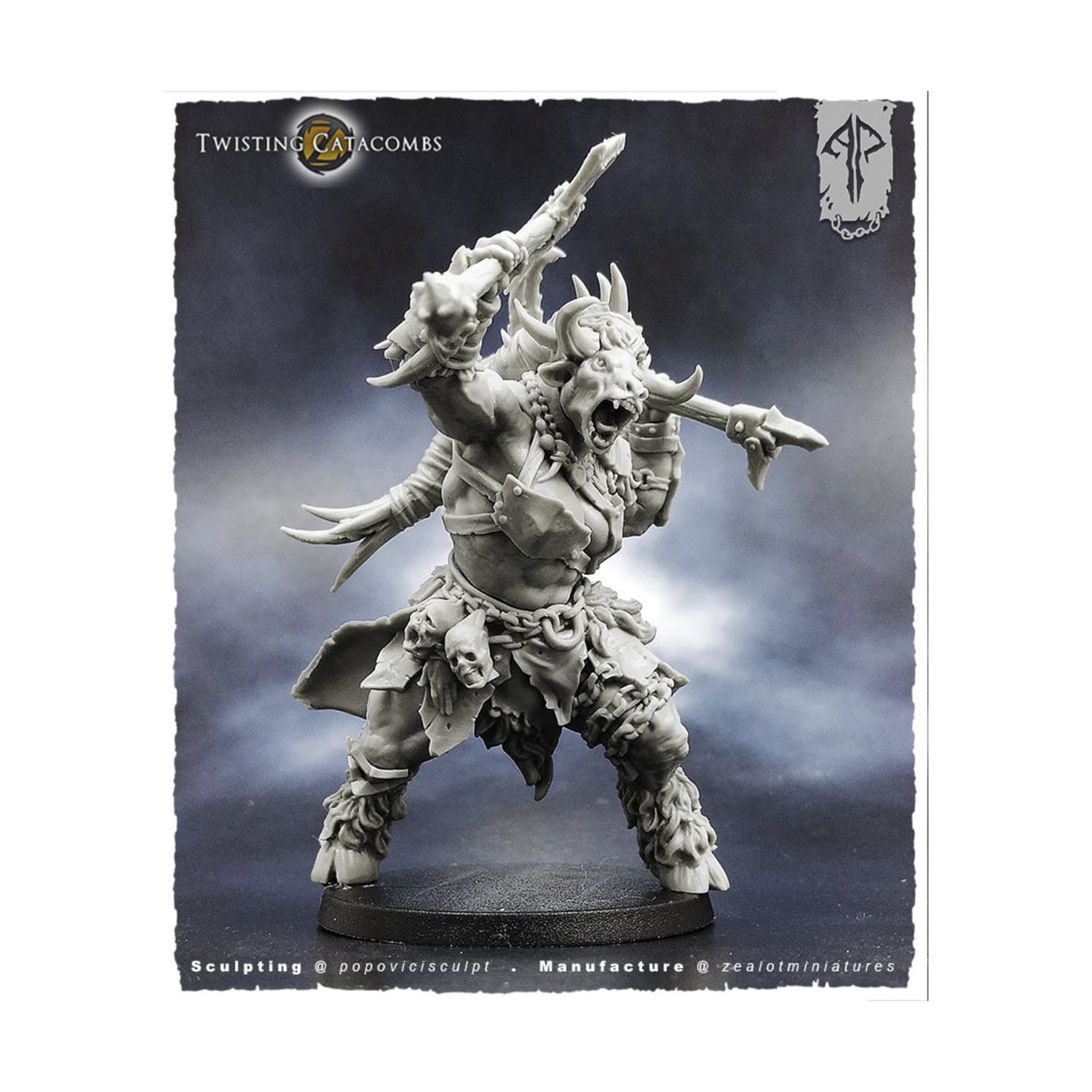 Zealot Miniatures Female Minotaur - Axes New