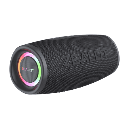 New Moon Zealot S56 40W Portable for Bluetooth Wireless Speaker RGB Colorful Lights Waterproof Black