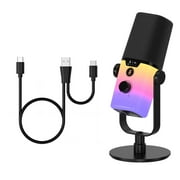 Zealsound USB dynamic Microphone for Gaming Podcast, Brilliant RGB light effect mic with data cable, suitable for phone/computers/laptops/PS4/PS5