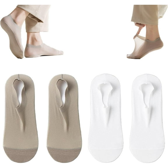 Zeanaturals Ultra Thin Liner Non Slip No Show Socks, Non-slip Invisible Liner Socks, Lightweight Breathable
