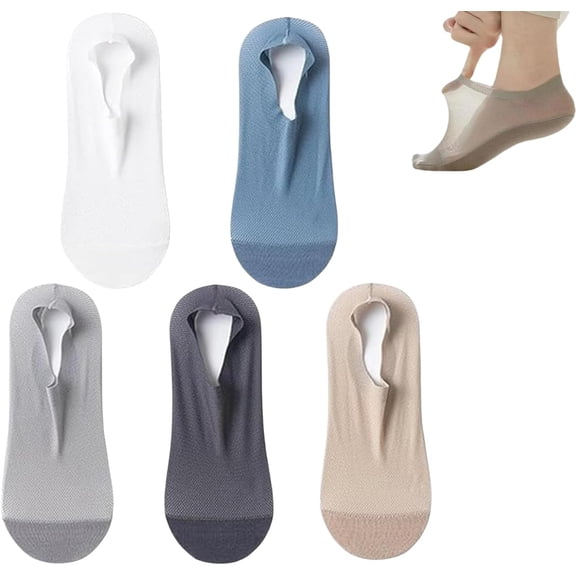 Zeanaturals Ultra Thin Liner Non Slip No Show Socks, Womens Men Soft Breathable Ice Silk Sock oft Lightweight No Show Sock