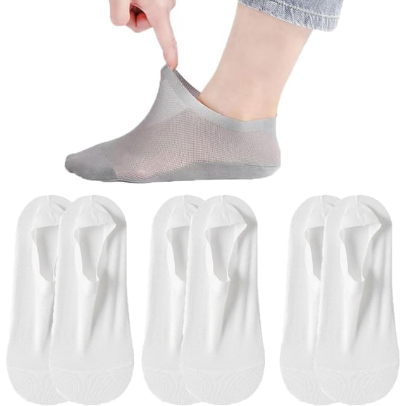 Zeanaturals Ultra Thin Liner Non Slip No Show Socks, Womens Men Soft Breathable Ice Silk Sock oft Lightweight No Show Sock