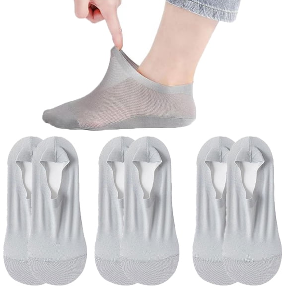 Zeanaturals Ultra Thin Liner Non Slip No Show Socks, Womens Men Soft Breathable Ice Silk Sock oft Lightweight No Show Sock