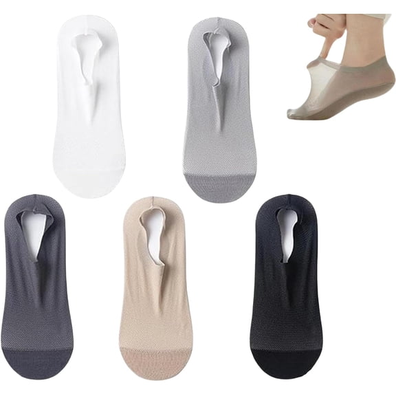 Zeanaturals Ultra Thin Liner Non Slip No Show Socks, Womens Men Soft Breathable Ice Silk Sock oft Lightweight No Show Sock