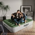 Zearna 13" Queen Size Air Mattress, Inflatable Airbed with Builtin Pump, 650lb MAX