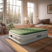 Zearna 18" Inflatable Airbed Queen Size Air Mattress with Built-in Pump