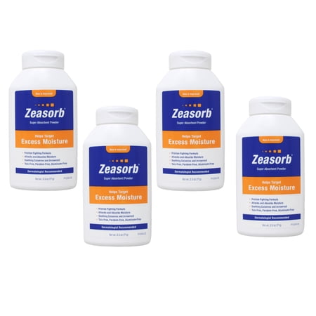 4 Pack - Zeasorb Prevention Super Absorbent Powder Foot Care 2.5-Ounce Bottle Each