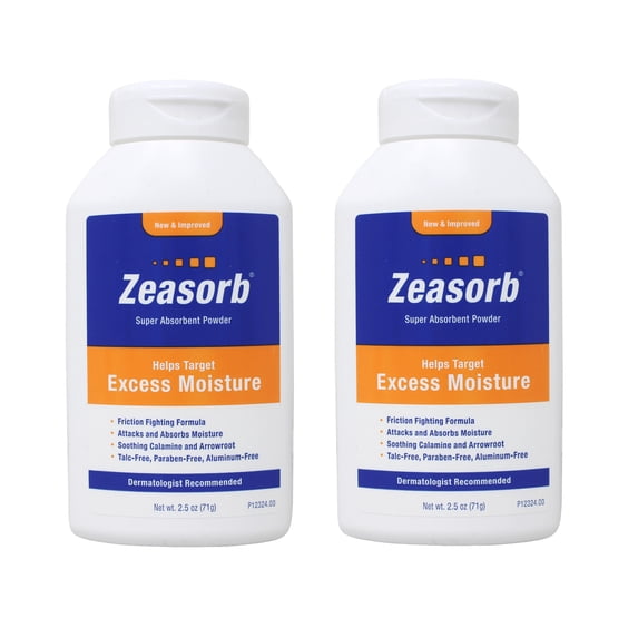 Zeasorb Prevention Super Absorbent Powder Foot Care 2.5 oz - 2 Pack