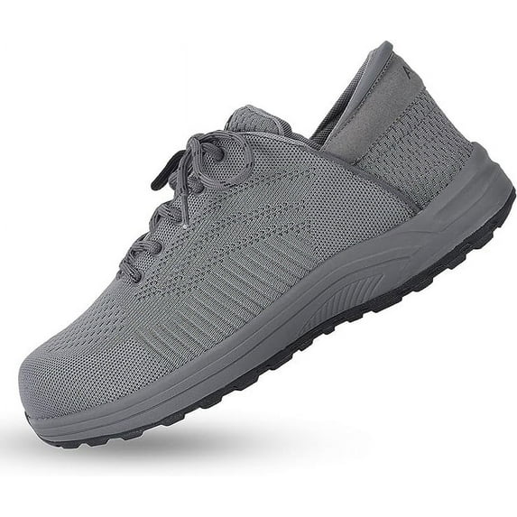 Zeba Men's Hands Free Slip on Husky Walking Sneakers (Grey, 11 XX-Wide)