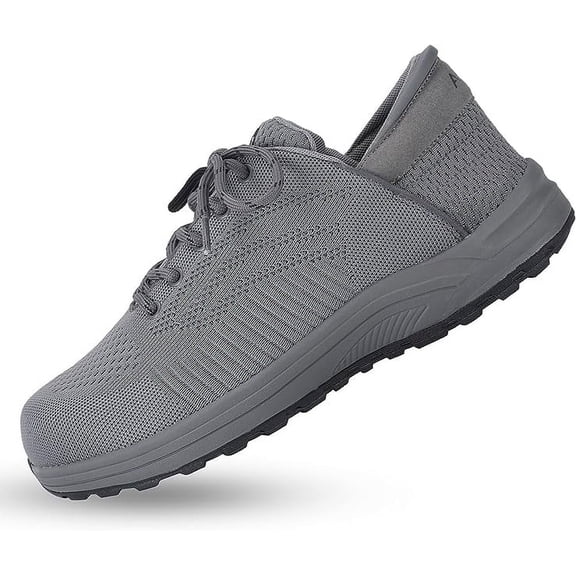 Zeba Men's Hands Free Slip on Husky Walking Sneakers (Grey, 16 XX-Wide)