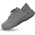 thumbnail image 1 of Zeba Men's Hands Free Slip on Husky Walking Sneakers (Grey, 7 XX-Wide), 1 of 6