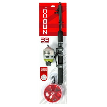 Zebco 33 Adventure Medium Telescopic 5'6" Spincast Fishing Rod & Reel Combo 2-Piece Rod