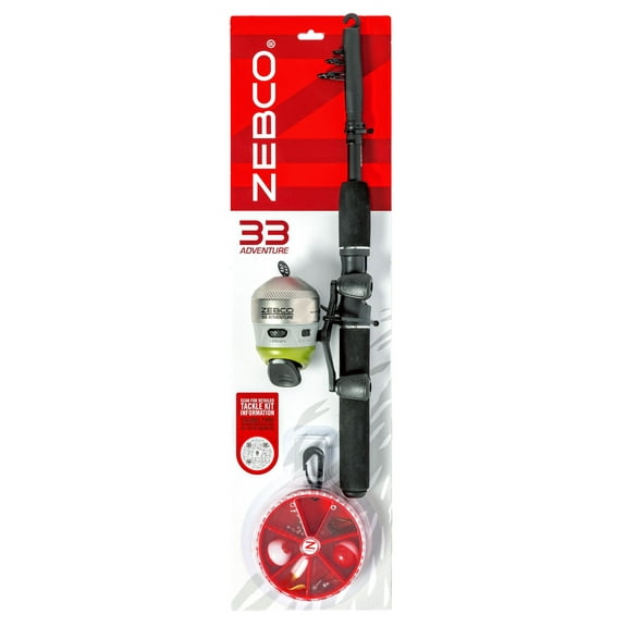 Zebco 33 Spincast Reel and 2-Piece Fishing Rod and Reel Combo With Tackle