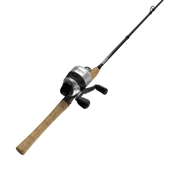 Zebco 33 Cork Handle Spincast Reel and IM6 Graphite Fishing Rod Combo, 6ft 6in 2-piece, Black