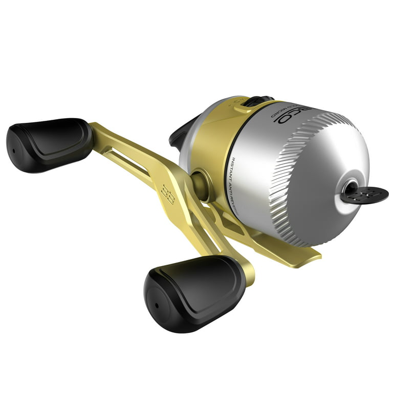 Zebco 33 Gold Micro Trigger Spincast Fishing Reel, Size 10 Reel, Silver/Gold
