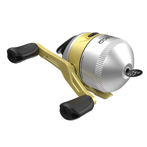 Zebco 33 Gold Spincast Fishing Reel, Size 30 Reel, Silver/Gold (Clam Package)