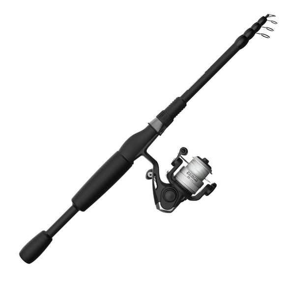 Zebco 33 Micro Spinning Reel and Telescopic Fishing Rod Combo, Extendable 19-Inch to 5-Foot Rod, Size 05 Reel, Silver/Black