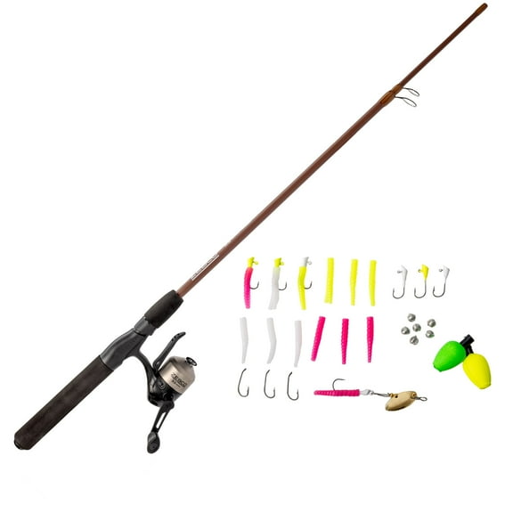 Zebco 33 Micro Trigger Spincast Reel and Fishing Rod Combo, 6-Foot 6-Inch 2-Piece Telescopic Rod, Ultra-Lt Power, Mod Action, Size 10 Reel, 4.3:1 Gear Ratio, 30-Piece Trout Magnet Tackle, Silver