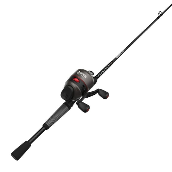 Zebco 33 Rhino Max Spincast Reel and Fishing Rod Combo, 6-Foot 6-Inch Rod, Gray/Black