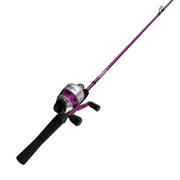 Zebco 33 Spincast Reel and Fishing Rod Combo, 6-Foot 2-Piece Rod, Purple
