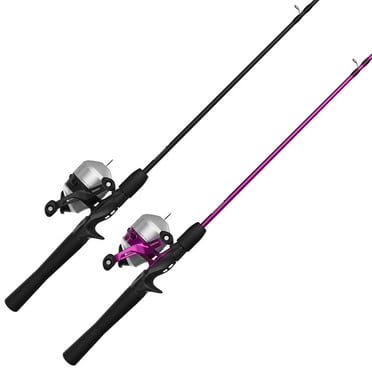 Zebco 33 Spincast Reel and Fishing Rod Combos (2-Pack), 5-Foot 6-Inch Rods, Size 30 Reels, 1-Pink, 1-Black