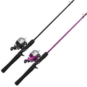 Zebco 33 Spincast Reel and Fishing Rod Combos 2-Pack, 5-Foot 6-Inch Rods, Size 30 Reels, 1-Pink, 1-Black