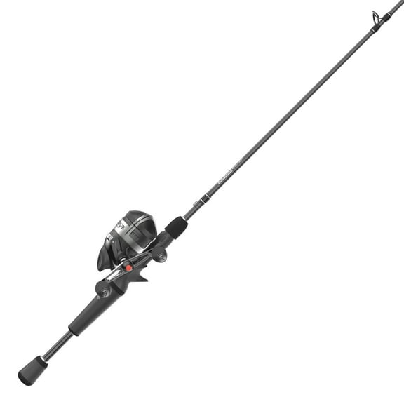 Zebco Bullet Spincast Reel and Fishing Rod Combo, 7-Foot 1-Piece Rod, Size 30 Reel, Black