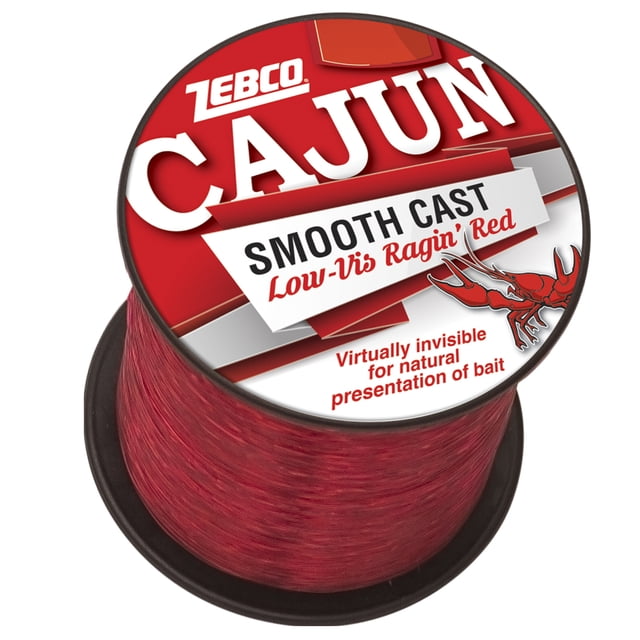 Zebco Cajun Line Smooth Cast Fishing Line, Low Vis Ragin' Red, 30 Pound ...