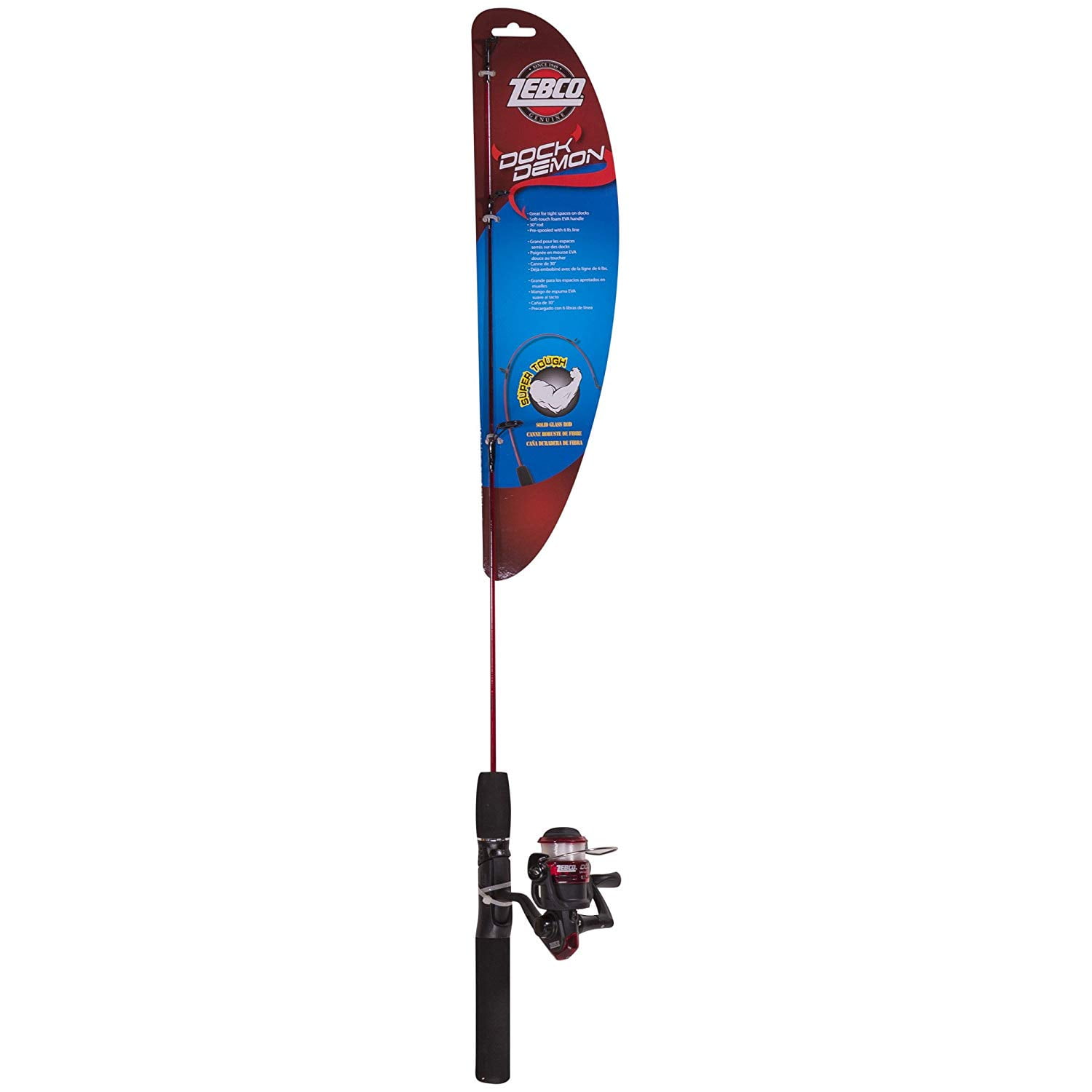 Zebco Dock Demon DOCKRDSC301M Red 30 1pc Fishing Pole For Light - Medium  Fish