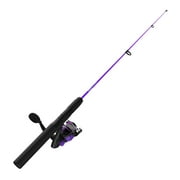 Zebco Dock Demon Spinning Reel and Fishing Rod Combo, 30-Inch Rod 1-Piece, Purple