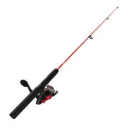 Zebco Dock Demon Spinning Reel and Fishing Rod Combo, 30-Inch Rod 1-Piece, Red