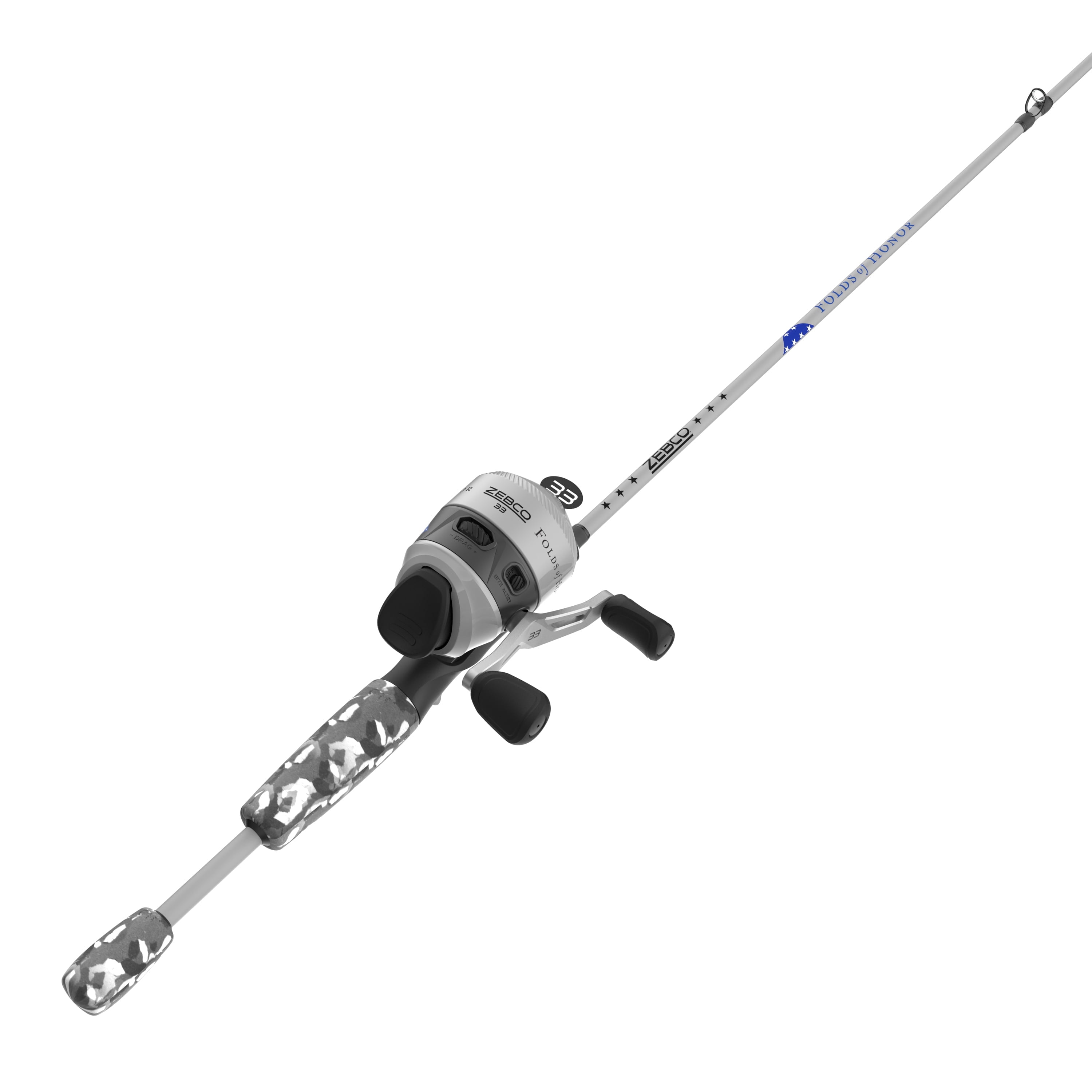 Zebco Folds of Honor Spincast Reel & 6 ft 2-Piece Rod Combo
