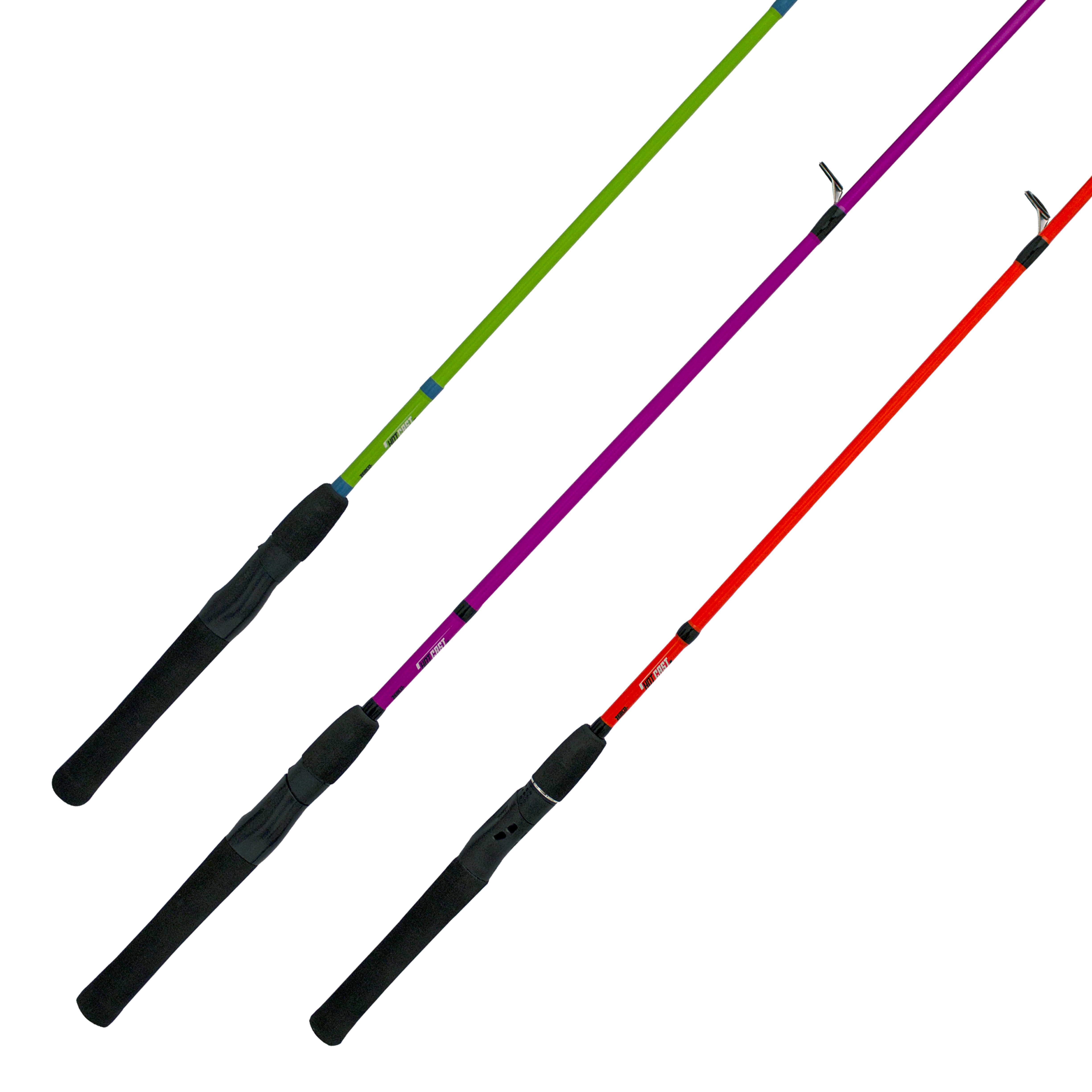 Zebco HotCast 2-Piece Spinning Fishing Rod, 4-Foot 6-inch (2-Piece Rod);  Assortment: Available in Green, Orange or Purple