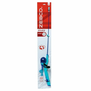 Zebco Kids Splash Floating Spincast Reel and Fishing Rod Combo, 29-Inch 1-Piece Fishing Pole, Size 20 Reel, Right-Hand Retrieve, Blue